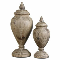 Best Pirce 👏 Uttermost Brisco Carved Wood Finials (Set Of 2) ✨
