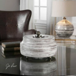 Best Sale 😍 Uttermost Saltillo White Ceramic Box 🧨