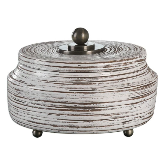Best Sale ๐ Uttermost Saltillo White Ceramic Box ๐งจ - Image 2