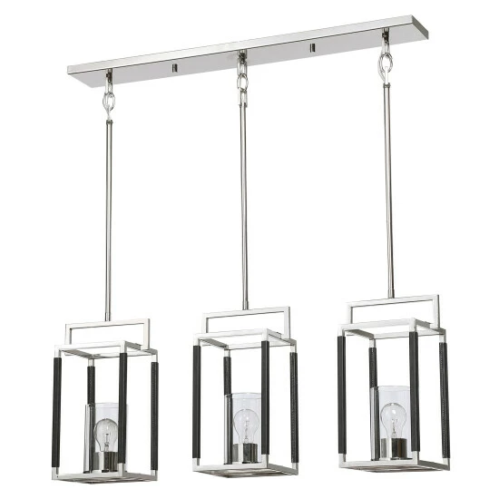 Budget 🎉 Uttermost Newburgh 3-Light Nickel Linear Pendant 🎁 - Image 2