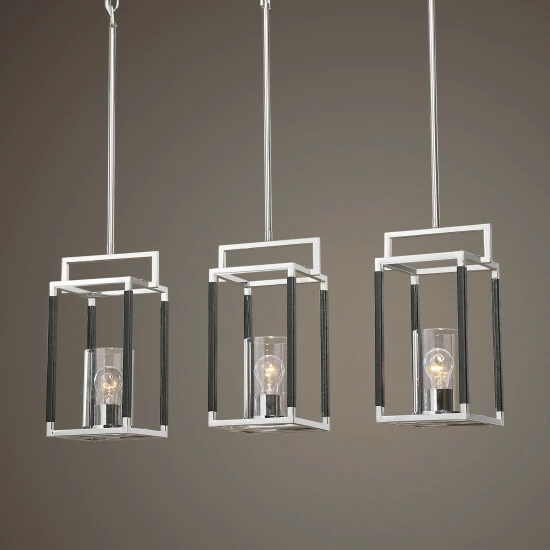Budget 🎉 Uttermost Newburgh 3-Light Nickel Linear Pendant 🎁 - Image 7