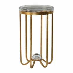 Brand new 🎁 Uttermost Allura Lightly Antiqued Gold Leaf Accent Table 😍