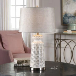 Best deal ๐ Uttermost Kansa Distressed White Table Lamp ๐งจ