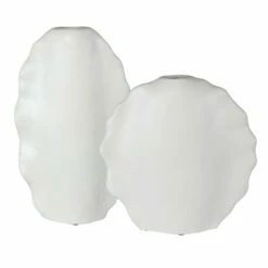 Deals ❤️ Uttermost Ruffled Feathers Modern White Vases (Set Of 2) 😍