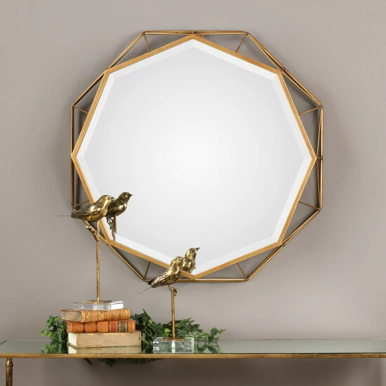 New 😍 Uttermost Mekhi Antiqued Goldtone Iron Mirror - Antique Silver - 30x30x3.5 😍 - Image 3