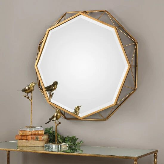 New 😍 Uttermost Mekhi Antiqued Goldtone Iron Mirror - Antique Silver - 30x30x3.5 😍 - Image 5