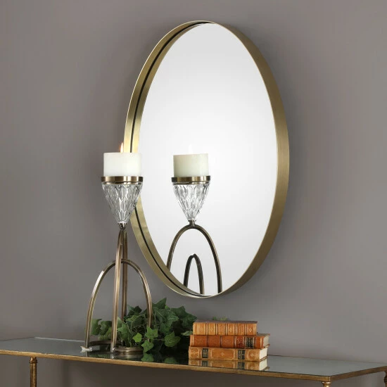 Outlet ๐ฏ Uttermost Pursley Steel/Wood/Glass Oval Mirror - 20x30x2.25 Bronze ๐ฅฐ - Image 2