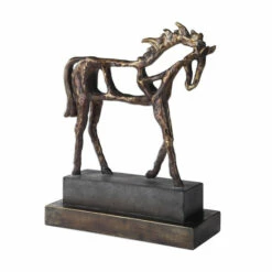 Budget ⌛ Uttermost Titan Antiqued Bronze And Dark Brown Horse Sculpture 🛒