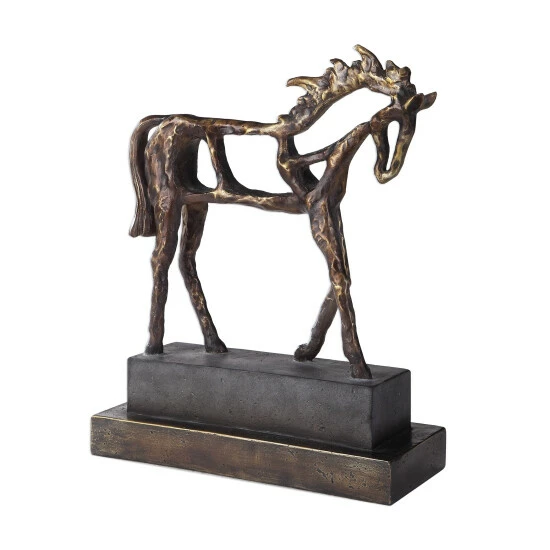 Budget โ Uttermost Titan Antiqued Bronze And Dark Brown Horse Sculpture ๐