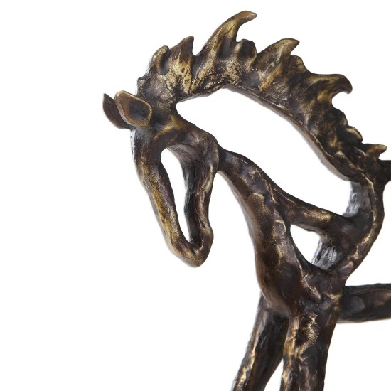Budget โ Uttermost Titan Antiqued Bronze And Dark Brown Horse Sculpture ๐ - Image 3