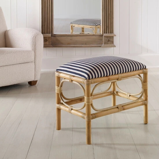 Deals 🤩 Uttermost Laguna Small Striped Bench Natural/navy 🎉 - Image 6