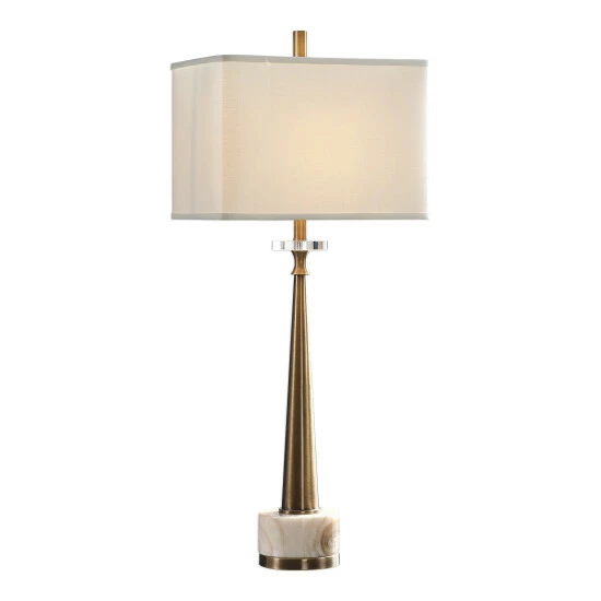 Hot Sale ๐ Uttermost Verner Plated Antiqued Brass 1-light Table Lamp ๐