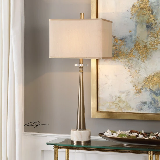 Hot Sale ๐ Uttermost Verner Plated Antiqued Brass 1-light Table Lamp ๐ - Image 4