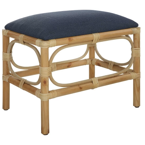 Deals 🤩 Uttermost Laguna Small Striped Bench Natural/navy 🎉 - Image 8