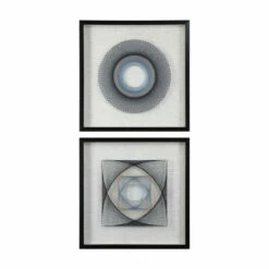 Budget β Uttermost String Duet Black Geometric Art (Set Of 2) - Blue β¨