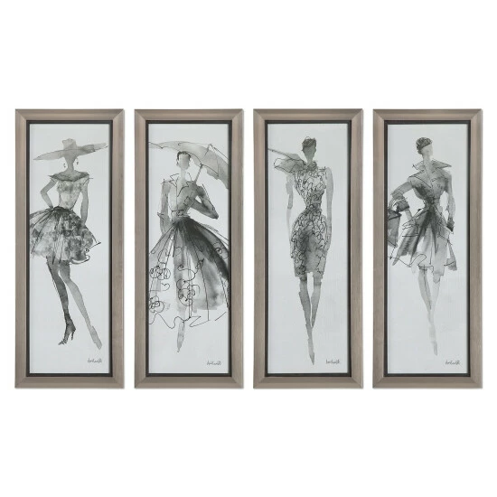Deals 😉 Uttermost Fashion Sketchbook Art (Set Of 4) - Black 👏