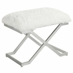 Best Sale ✔️ Uttermost Farran Silver Faux Fur Bench 😀