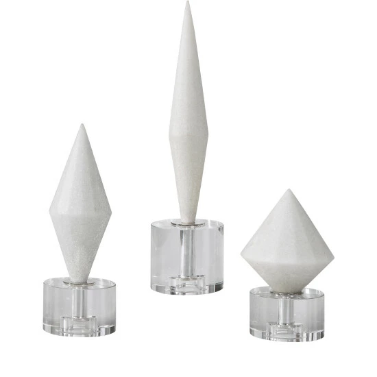 Budget โค๏ธ Uttermost Alize White Stone Sculptures (Set Of 3) ๐งจ