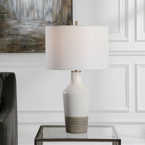 Outlet ๐ Uttermost Dakota White Crackle Table Lamp ๐ - Image 6