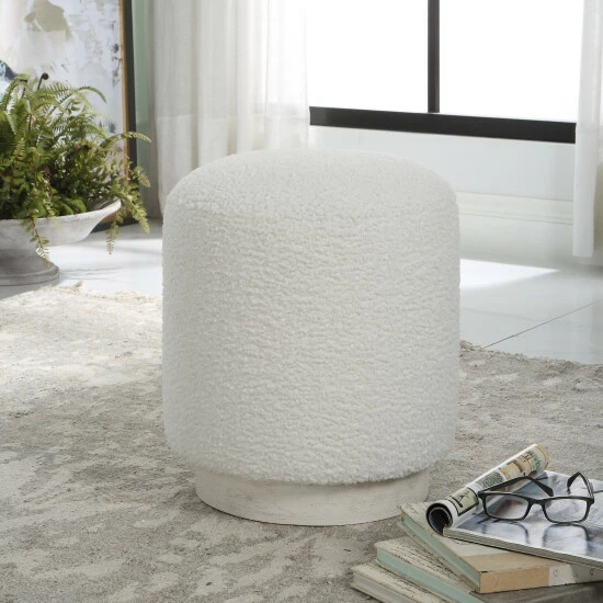 Best Sale ๐ Uttermost Avila White Ottoman ๐ - Image 2