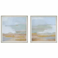 Budget ๐ Uttermost Abstract Coastline Framed Prints, S/2 - 19.5 W X 19.5 H X 1.5 D (inches) ๐