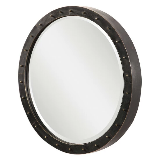 Best reviews of ๐ Uttermost Beldon Dark Bronze Round Industrial Mirror โจ