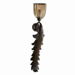 New ❤️ Uttermost Tinella Dark Rust Bronze Wall Sconce 🤩