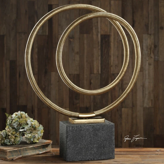 Best Pirce ๐ Uttermost Oja Metallic Gold Leaf Sculptures ๐ - Image 3