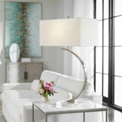 Budget 🔥 Uttermost Arrow Brushed Nickel Modern Table Lamp - 35"H 👍