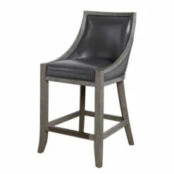 Cheapest 🧨 Uttermost Elowen Weathered Charcoal Brown Leather Counter Stool 🔥