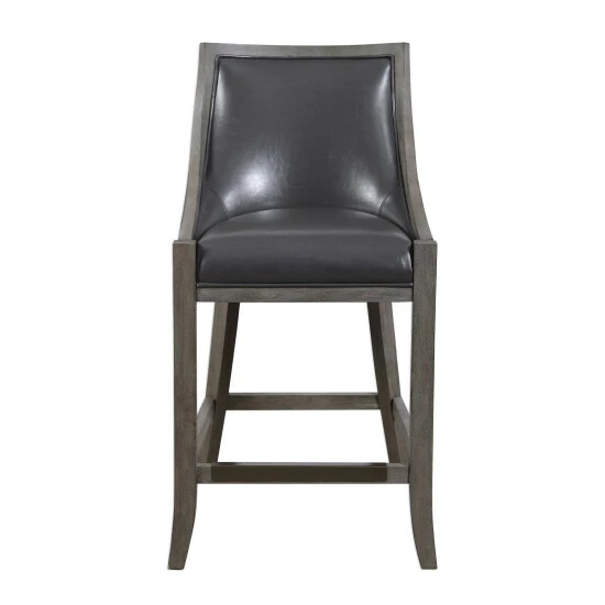 Cheapest ๐งจ Uttermost Elowen Weathered Charcoal Brown Leather Counter Stool ๐ฅ - Image 2
