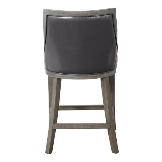 Cheapest ๐งจ Uttermost Elowen Weathered Charcoal Brown Leather Counter Stool ๐ฅ - Image 4