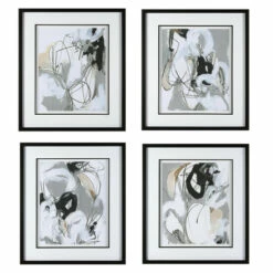 Outlet 🔔 Uttermost Tangled Threads Abstract Framed Prints (Set Of 4) 👏