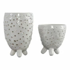 Buy ๐ Uttermost Milla Ivory Mid-Century Modern Vases (Set Of 2) ๐