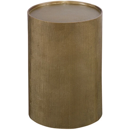 Hot Sale ๐ Uttermost Adrina Antique Gold Drum Accent Table ๐
