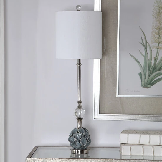 Hot Sale 🌟 Uttermost Elody Blue Grey Buffet Lamp ⭐ - Image 7