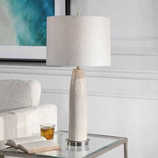 New โจ Uttermost Delgado Light Grey Table Lamp โจ - Image 6