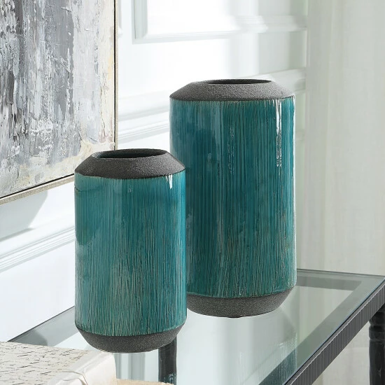 Best Sale โญ Uttermost Maui Aqua Blue Vases, S/2 ๐ - Image 2