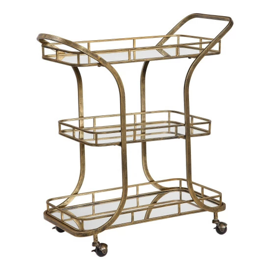 Cheapest ๐ฅฐ Uttermost Stassi Antiqued Gold Serving Cart ๐