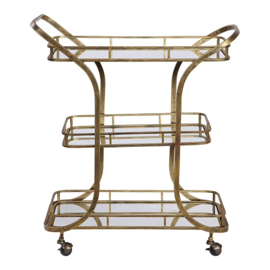 Cheapest ๐ฅฐ Uttermost Stassi Antiqued Gold Serving Cart ๐ - Image 2