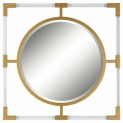 Promo โ Uttermost Balkan Small Gold Mirror - 24"W X 24"H X 2"D ๐