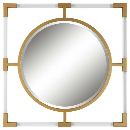 Promo โ Uttermost Balkan Small Gold Mirror - 24"W X 24"H X 2"D ๐
