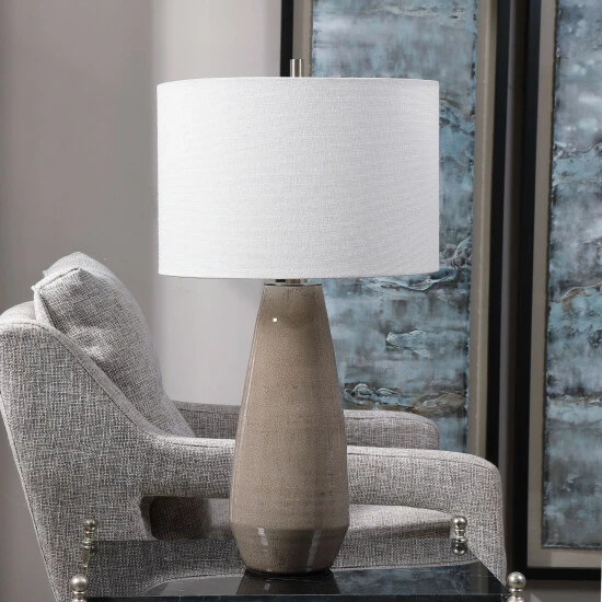 Deals 🥰 Uttermost Volterra Taupe-Grey Table Lamp 🛒 - Image 5