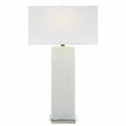 Discount 🎁 Uttermost Pillar White Marble Table Lamp 🤩