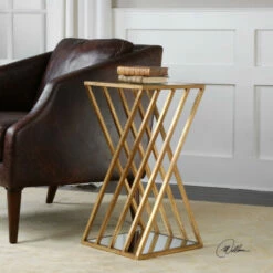 Cheapest 🌟 Uttermost Janina Gold Dimensional Accent Table ✨