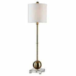 New 🤩 Uttermost Laton 1-light Brushed Brass Buffet Lamp ✔️