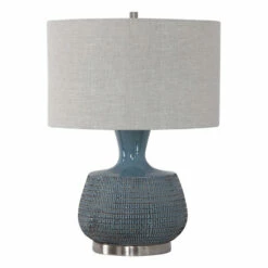 Buy 🛒 Uttermost Hearst Blue Glaze With Rust Bronze Table Lamp 🎉