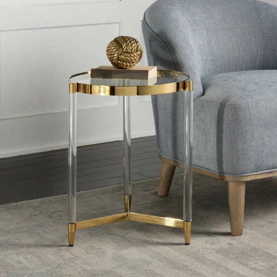 Cheapest 😉 Uttermost Kellen Gold Plated Accent Table ✔️ - Image 3