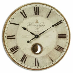 New 🧨 Uttermost 'Harrison' Grey 30-inch Wall Clock 💯