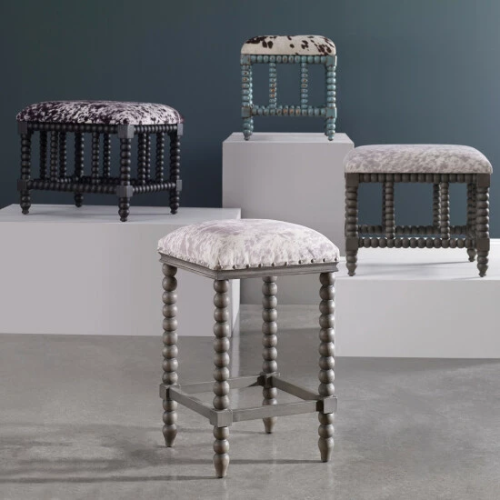 Cheap โจ Uttermost Estes Faux Cow Hide Counter Stool ๐ฅฐ - Image 3